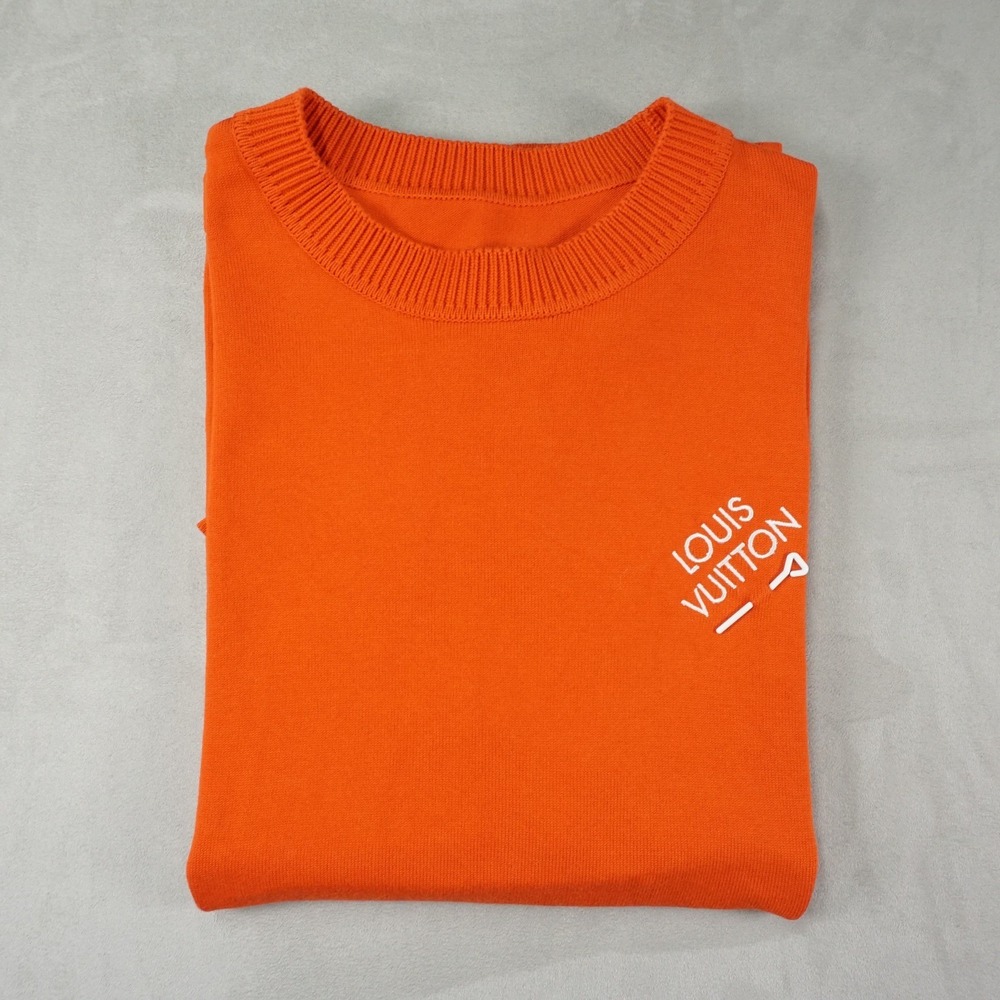 Louis Vuitton Shirt Mens Small Logo Pin Embroidered Knit Tee